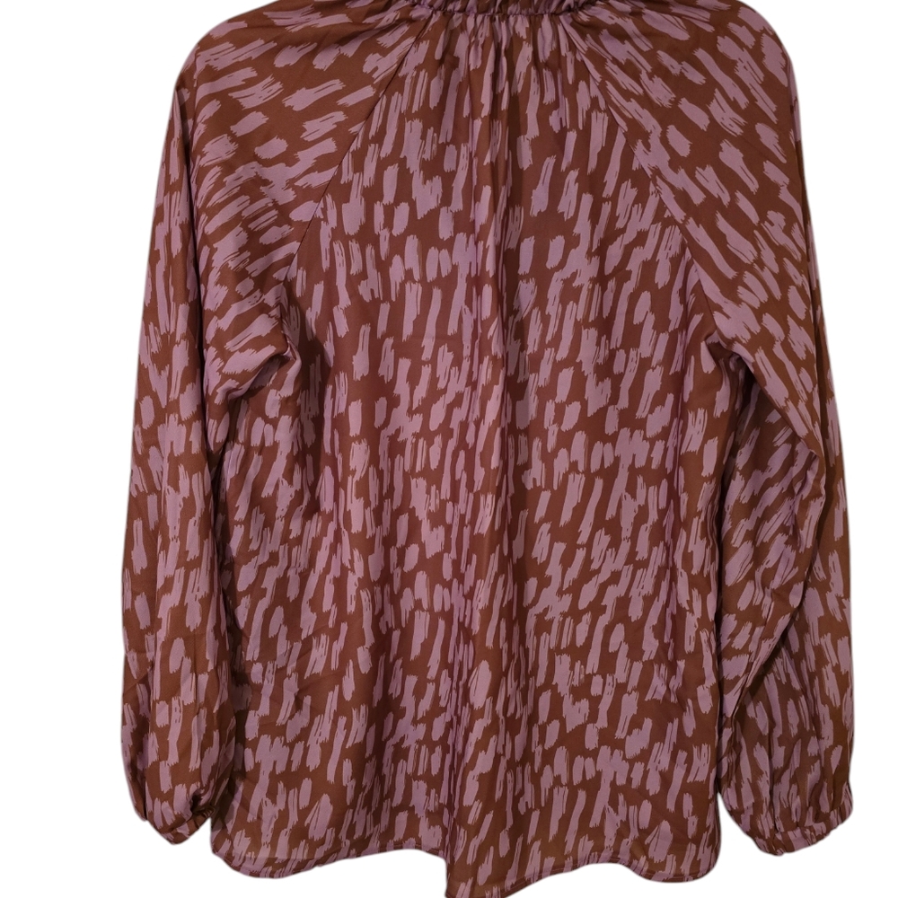 Jade by Melody Tam blouse, size M, pink & brown color. - Picture 6 of 8